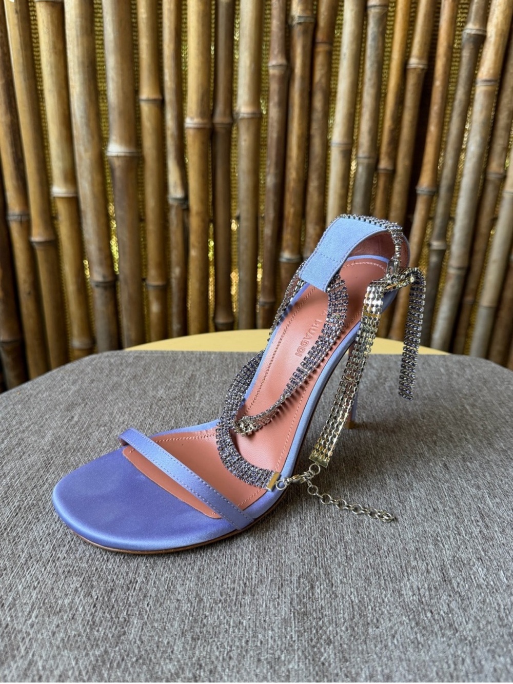 AMINA MUADDI Giorgia Crystal-Embellished Satin Sandals - Picture 2 of 11